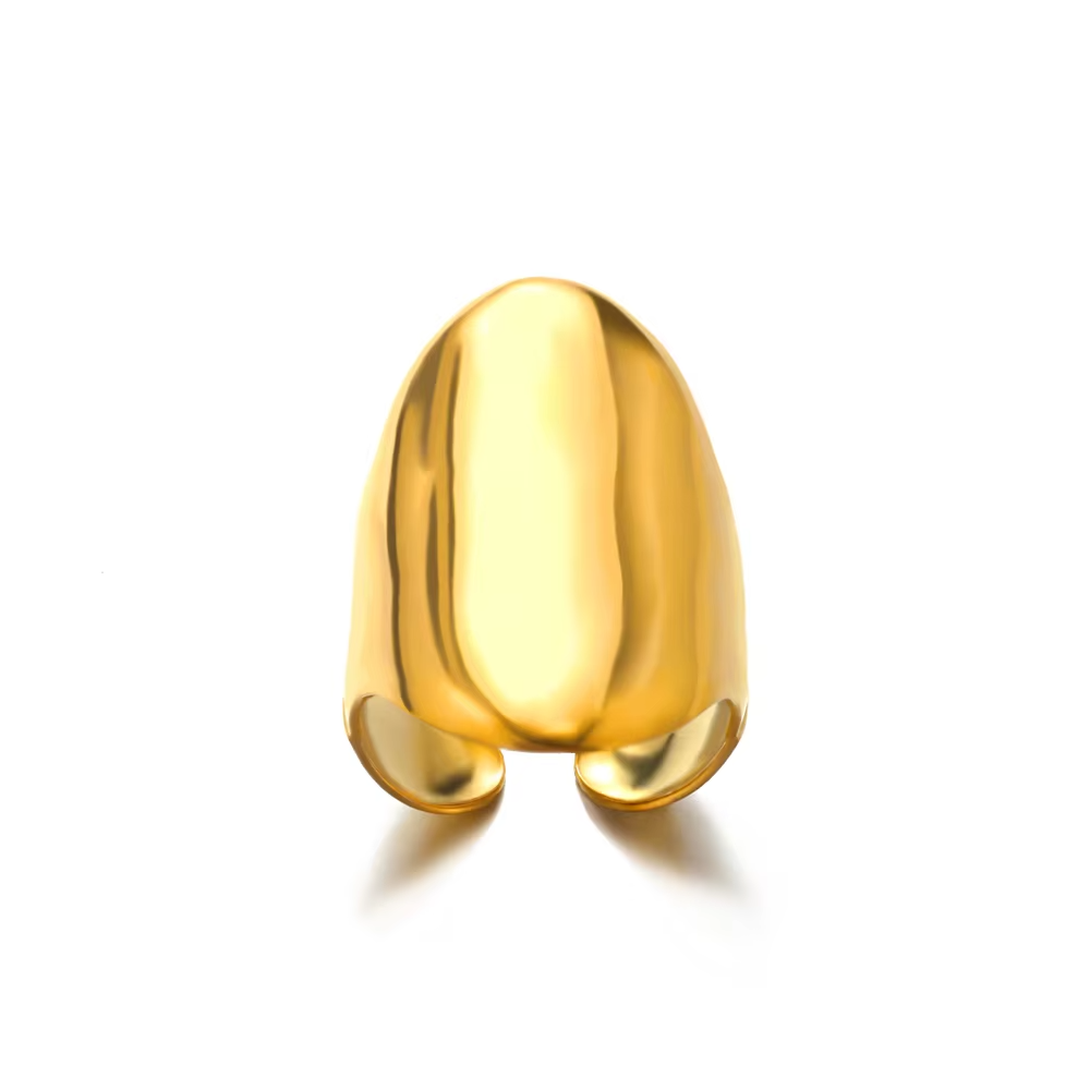 Bold Smooth Dome Adjustable Gold Ring