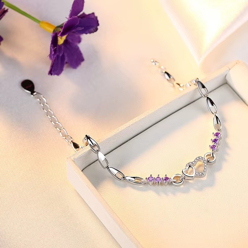 Elegant Heart & Crystal Bracelet