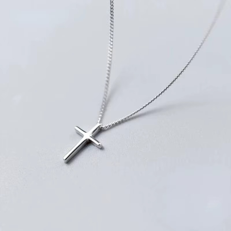 Minimalist Silver Cross Necklace