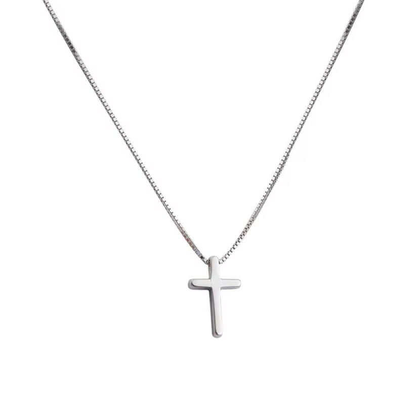 Minimalist Silver Cross Necklace
