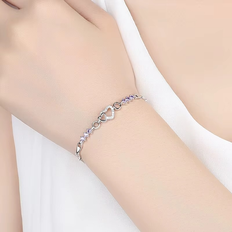 Elegant Heart & Crystal Bracelet