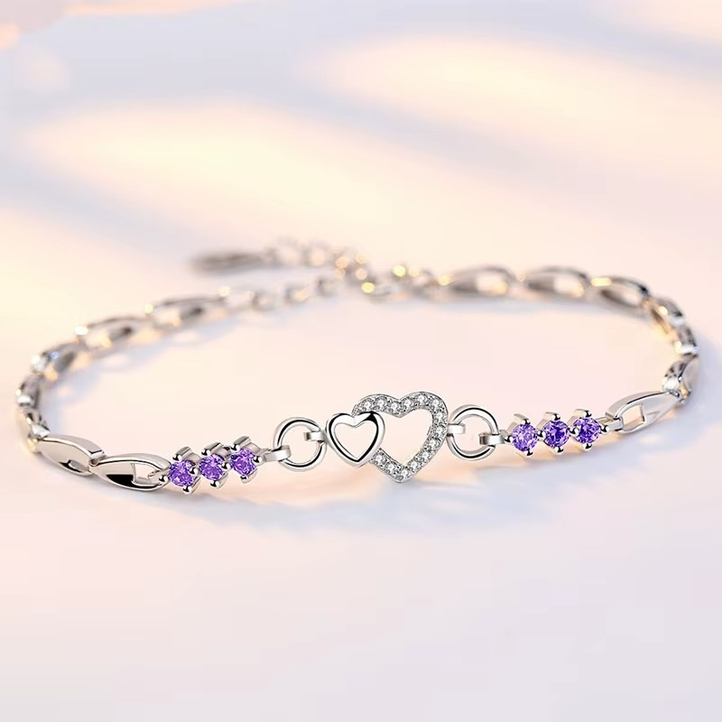 Elegant Heart & Crystal Bracelet