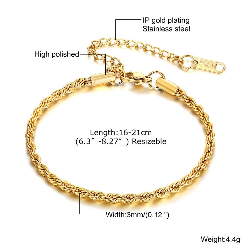 Rope Gold Bracelet
